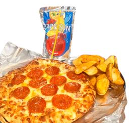 1 Mini Pizza, 6 oz Potato Wedge, 1 Caprisun